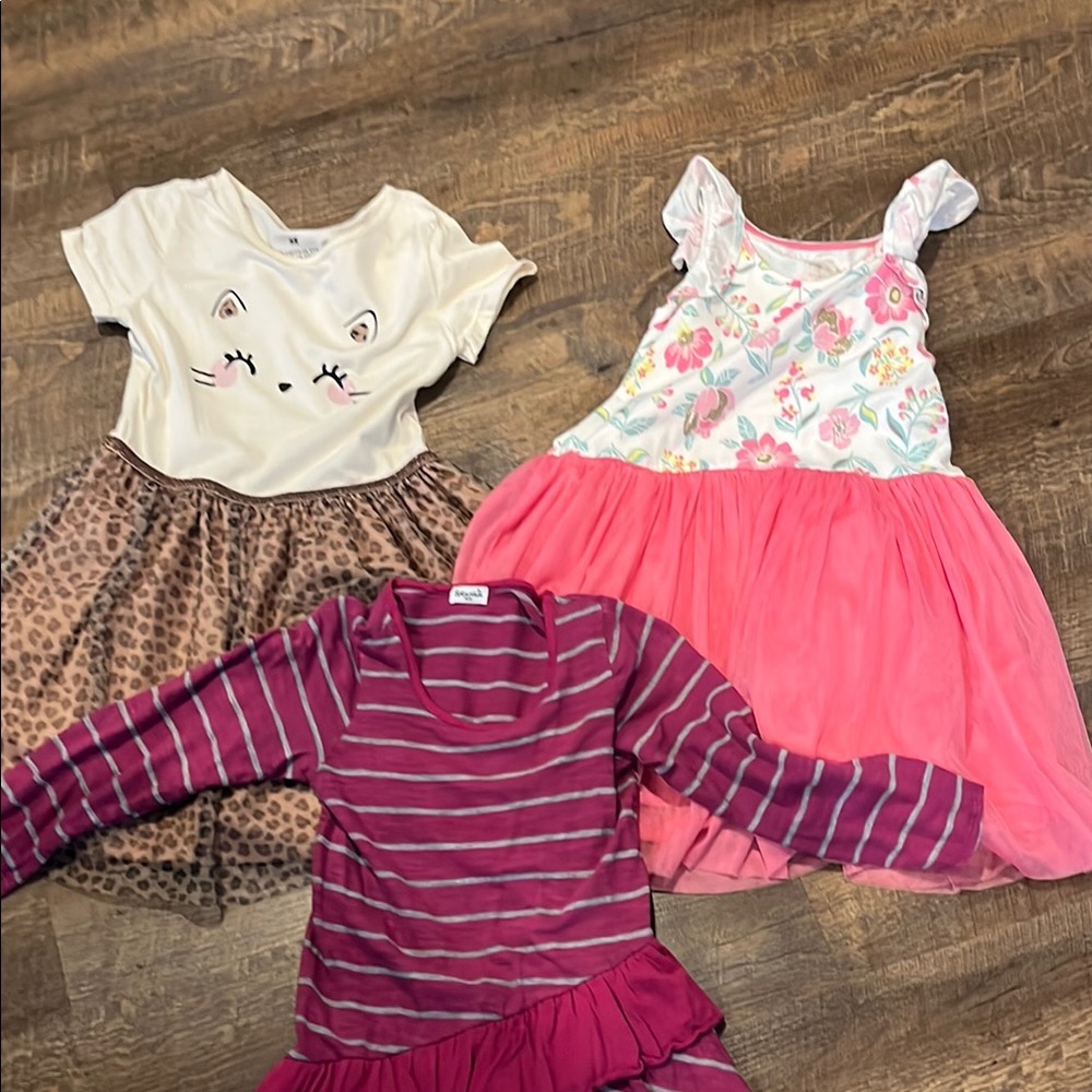 Pink and White Floral Kids Dress